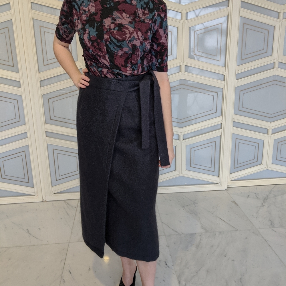 Max Mara charcoal mohair skirt.